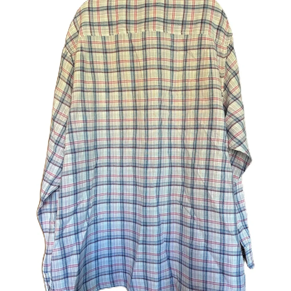 Tommy Bahama Men”s Long Sleeve Plaid Shirt. 100% Linen. Size XXL